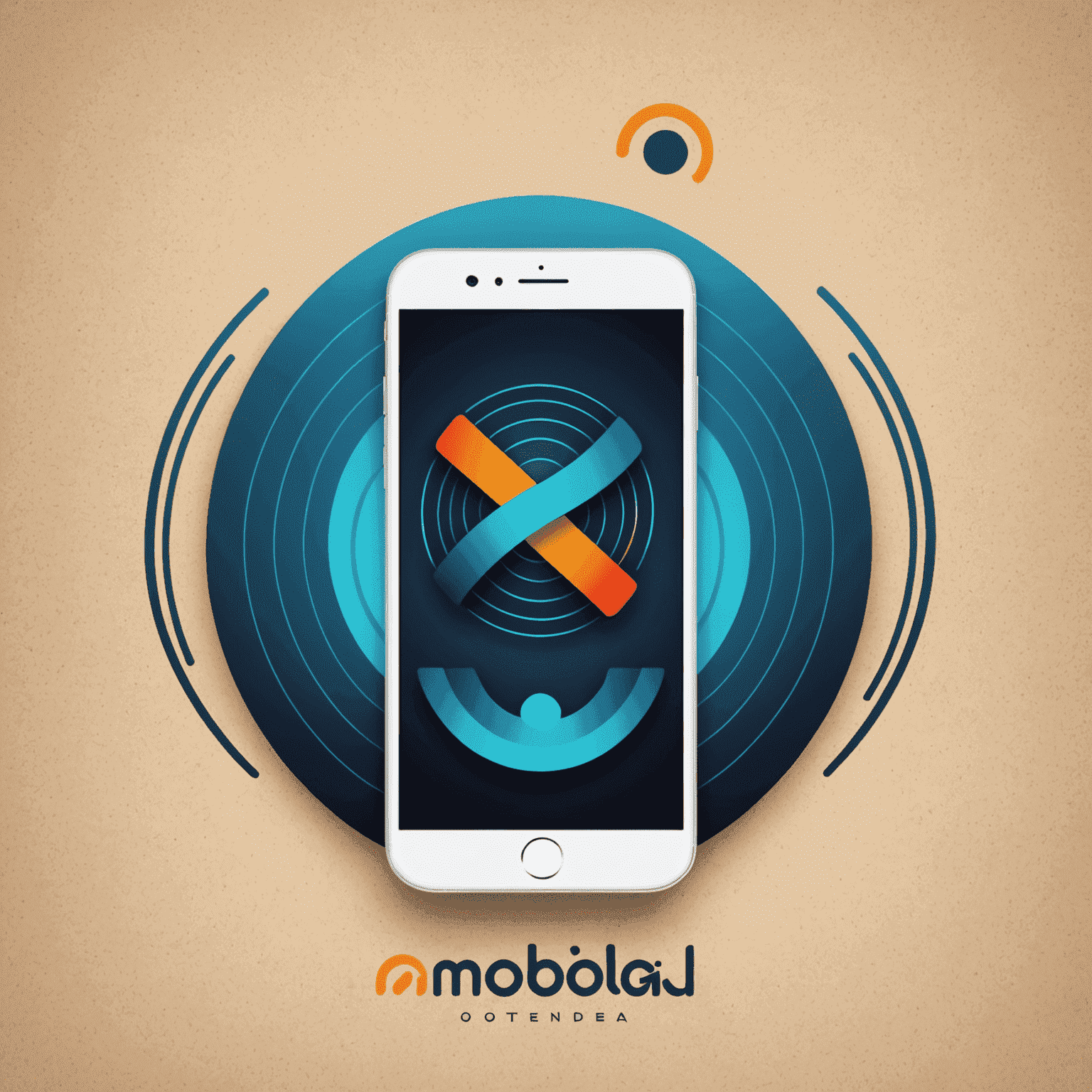 Mobibola logo featuring a stylized mobile phone with signal waves