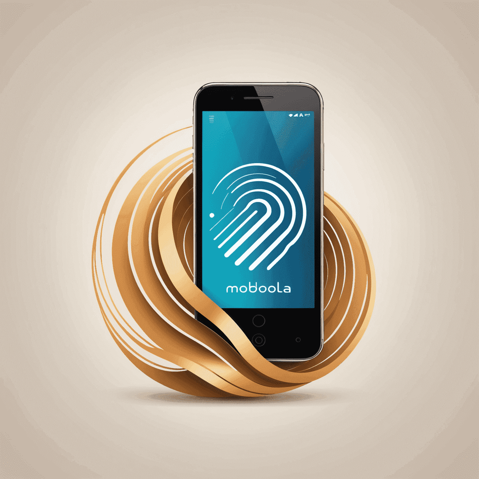 Mobibola logo featuring a stylized mobile phone with signal waves