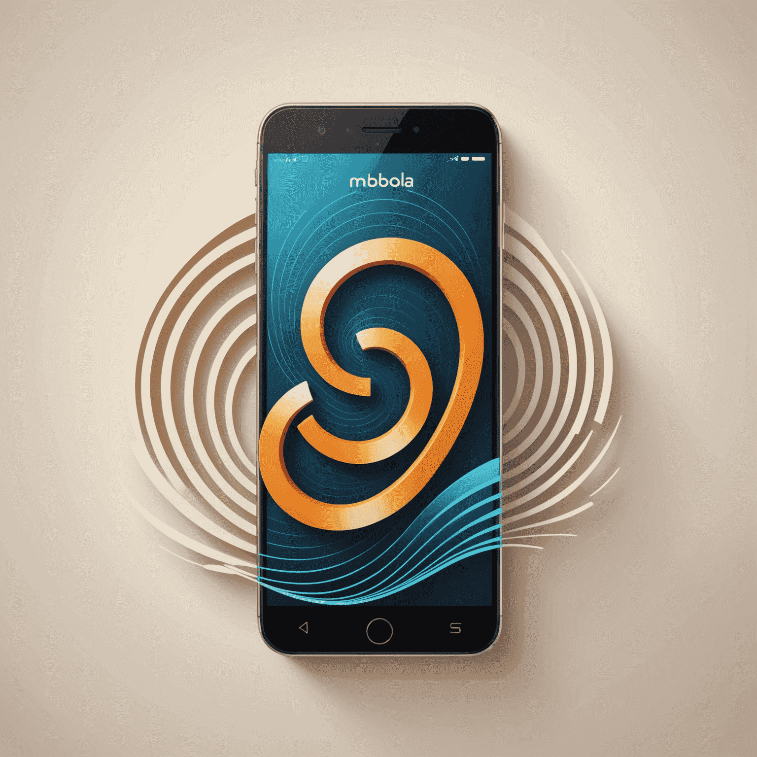 Mobibola logo featuring a stylized mobile phone with signal waves