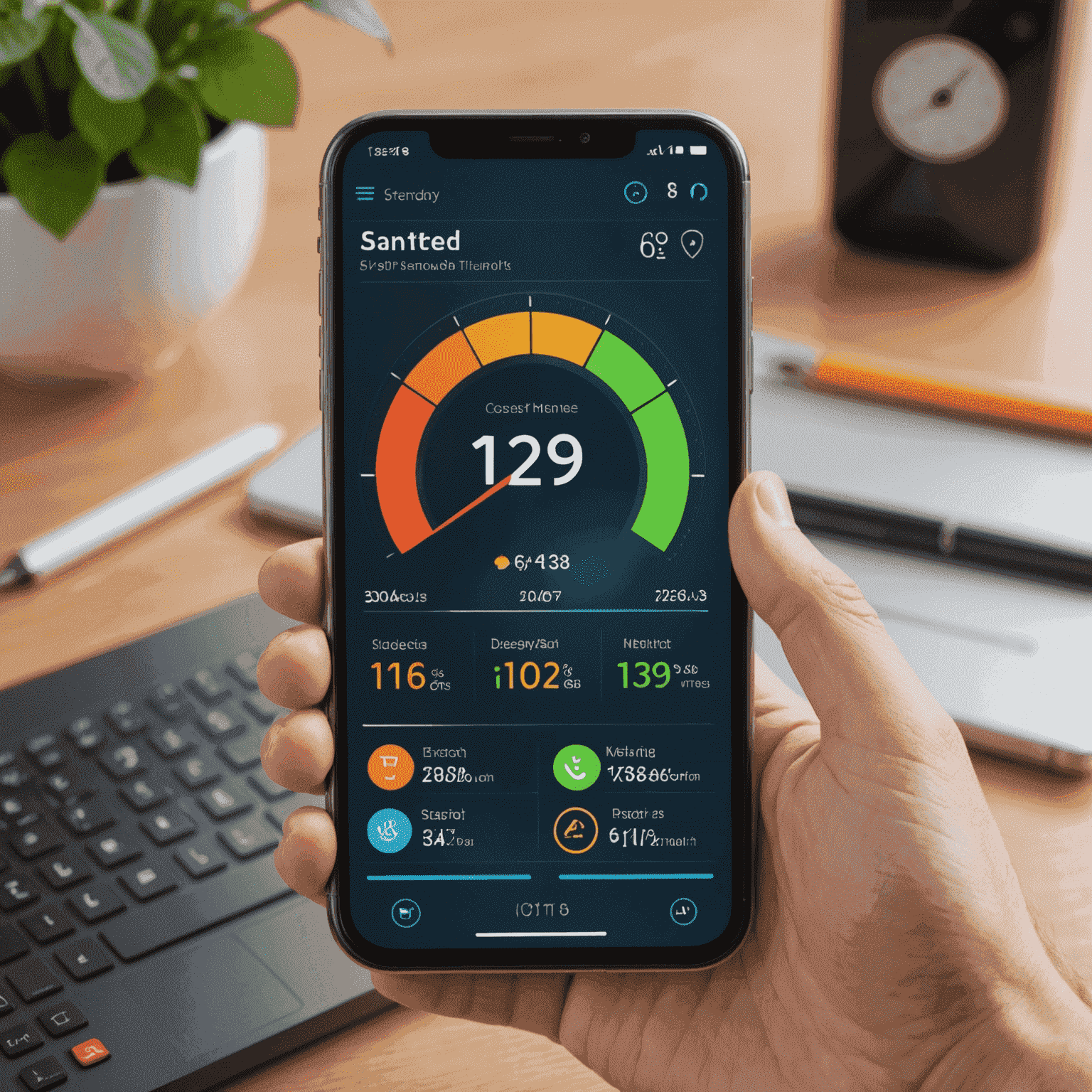 Smartphone displaying a speed test result and various data package options