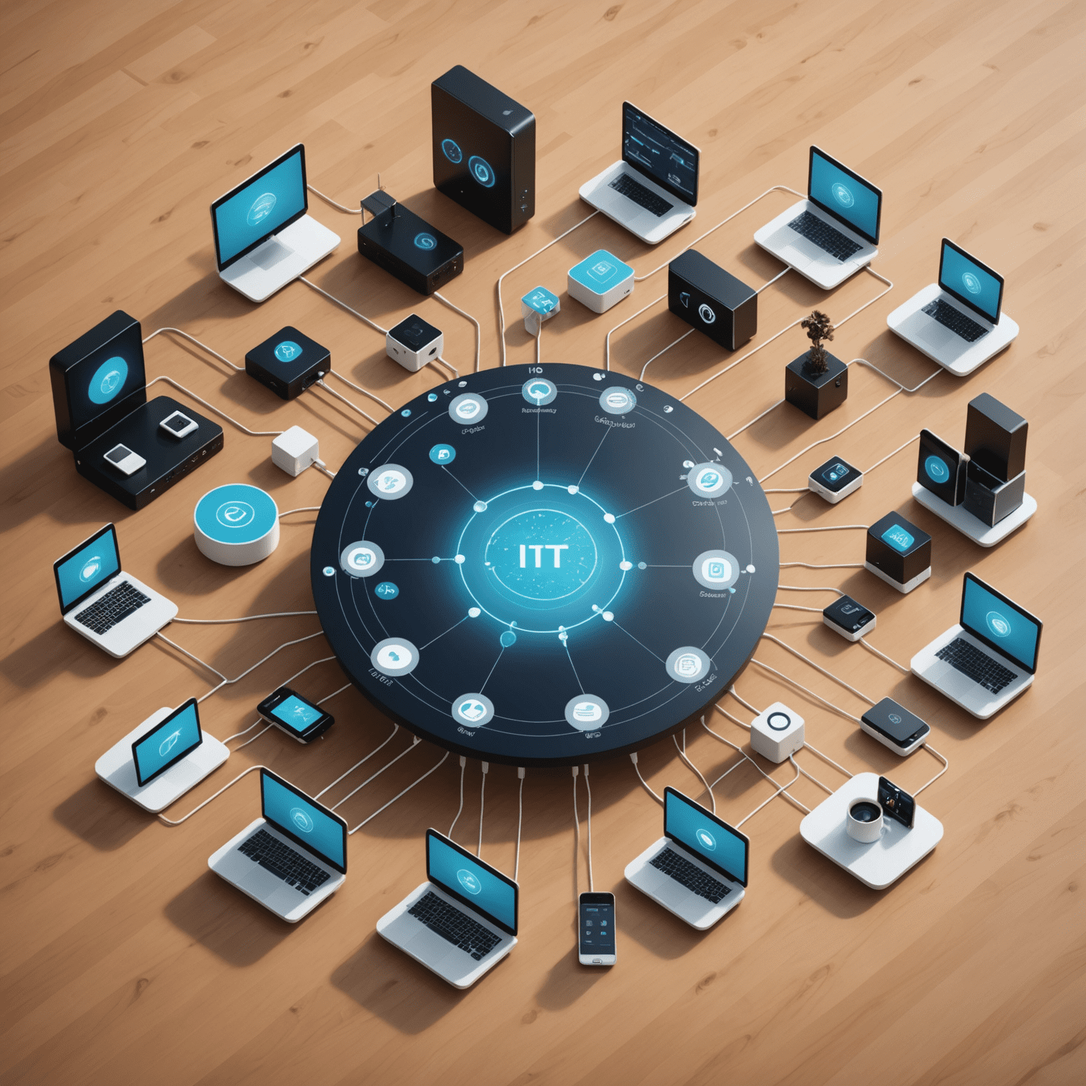 Various IoT devices connected in a network, showcasing IoT connectivity solutions for businesses